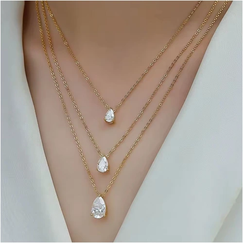 Water-Drop Shape Pendant Necklace - Image 4