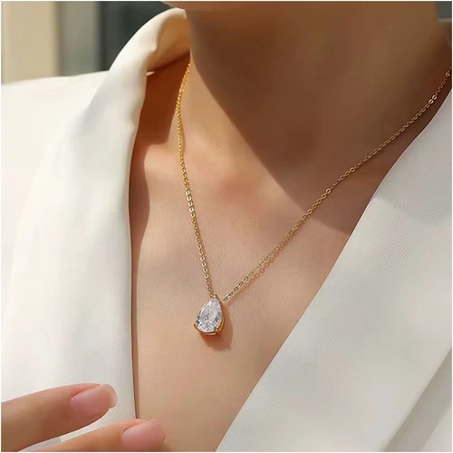 Water-Drop Shape Pendant Necklace - Image 5